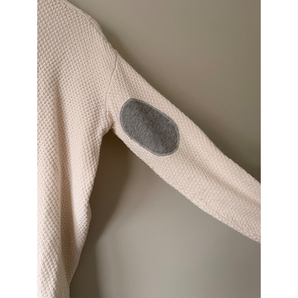 BDG Oversized Cream Cable Knit Sweater Elbow Patches Size S - Picture 6 of 8